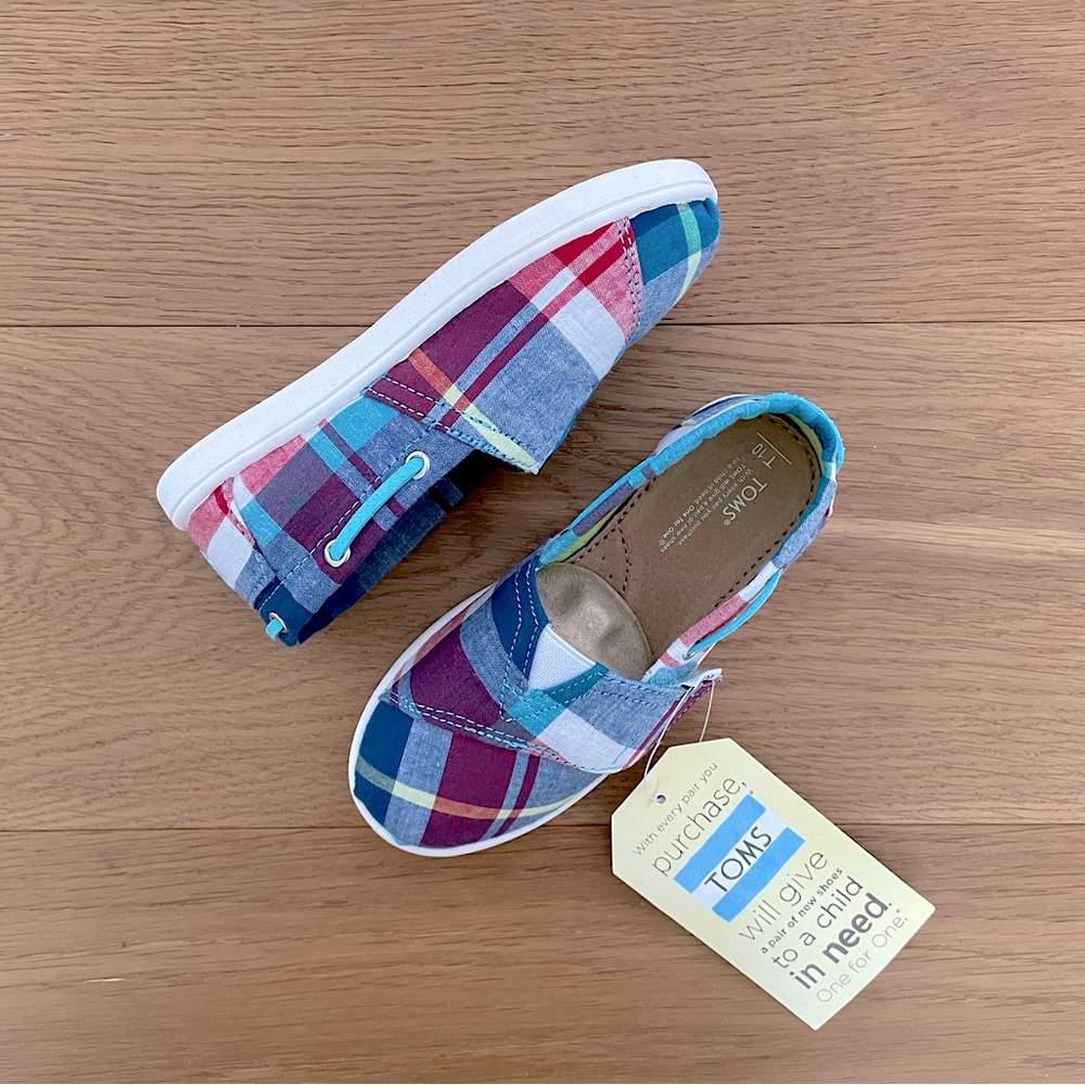 TOMS Tiny Biminis Red & Blue Madras, T10